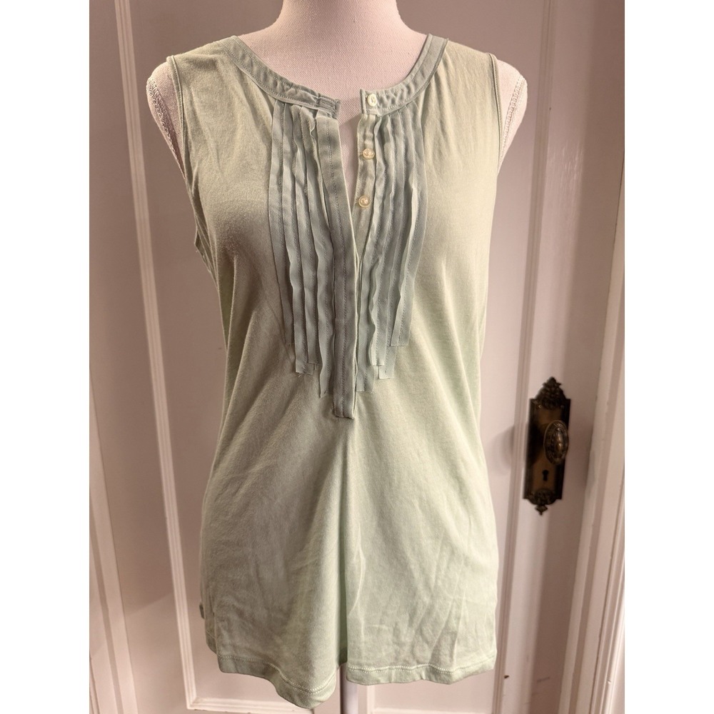 Gap Women's‎ Green Button Up Tank with Appliqué Detail Size M NWT